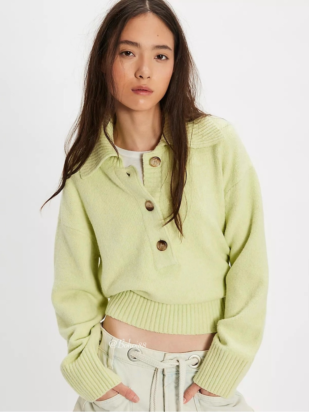 NWT Free People Trading Up Polo Sweater